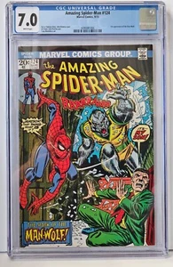 CGC 7.0 Amazing Spider-Man #124 1st Man-Wolf Conway Story Romita Cover 1973 - Picture 1 of 3