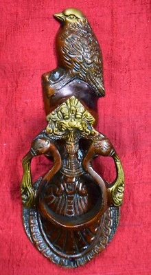 Timbre de puerta de gorrión de latón anillo sentado aves diseño puerta llamador Dec RU52 Foto 1 de 4