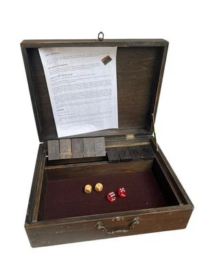 SHUT THE BOX English Pub Game Wooden Box & Dice with Instructions - Image 1 of 4