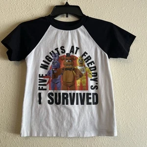 Five Nights at Freddy’s “I Survived” T-Shirt Youth Size S (6/7) Black White 2022 - Picture 1 of 9