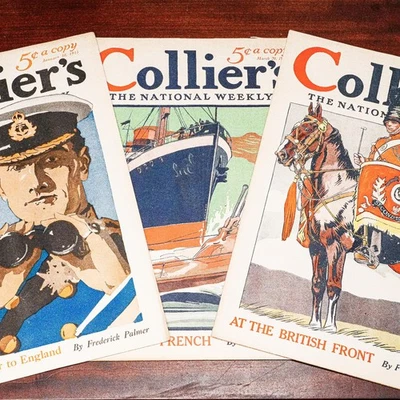Collection Collier's Weekly Magazine Antique Illustrated Advertising World War I - Image 1 of 4