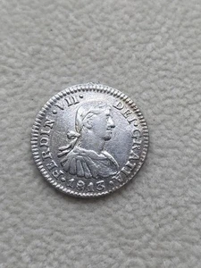 Scarce 1813 Mo JJ Mexico Silver 1/2 Real Ferdin VII Spanish Colonial Coin - Picture 1 of 2