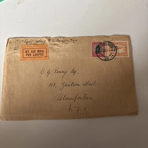 FIRST FLIGHT COVER 1930? Johannesburg to Bloemfontein SOUTH AFRICA - Picture 1 of 5