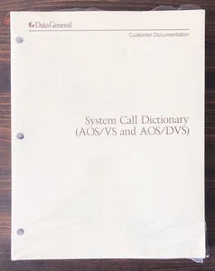 Data General DG - Dizionario chiamate di sistema (AOS/VS) - sigillato in fabbrica - Foto 1 di 3