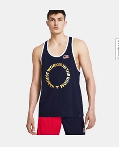 Under Armour USA Project Rock Tank Hardest Worker Men 1383310 IsoChill Medium - Picture 1 of 9