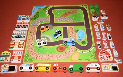 Деревянный городской игровой набор Melissa & Doug 37 предметов с маркировкой GH19148 - Изображение 1 из 4