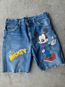 VTG 80s Lee Mickey Mouse Disney Jeans Custom Shorts Rare Made In USA - Picture 1 of 10