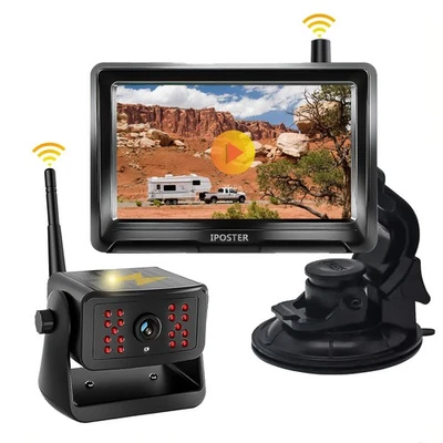 Portable 1080P Wireless Solar Magnetic Backup Camera 5" Monitor DVR for Car - Image 1 of 4