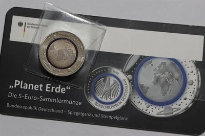 🧭 🇩🇪 ALEMANIA 5 EUROS 2016 PLANETA TIERRA ESCASO B88 #14 BX3 Foto 1 de 4
