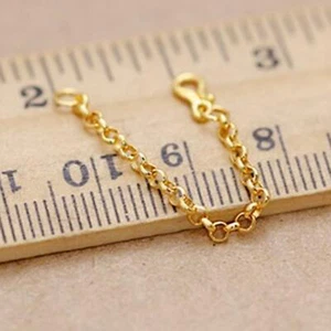 Pure 999 24K Yellow Gold Necklace / Cable Link Extension Chain / 0.6g - Picture 1 of 3