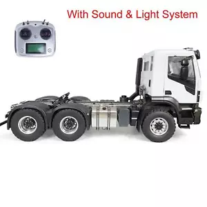 1/14 6x6 RC Tractor Camión Chasis de Metal Radio Control Tractor con Luces de Sonido - Imagen 1 de 5