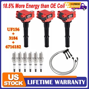 3x Ignition Coil & Wires 6x Spark Plugs for Toyota Tacoma Tundra 3.4L V6 UF156 - Foto 1 di 15