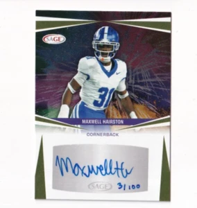 Maxwell Hairston 2025 SAGE HIGH SERIES GOLD ROOKIE AUTO # 3/100 BUFFALO BILLS - Picture 1 of 2
