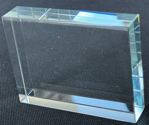 Solid Clear Glass Block Rectangle 3.5 x 3 x 0.75" - Picture 1 of 6