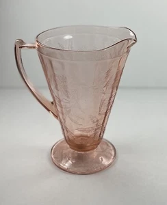 Vintage Jeannette Glass Pink Depression Glass FLORAL/POINSETTIA 32oz Pitcher - Picture 1 of 6