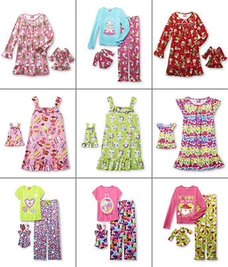 Size 4-5-6-7-8 Heart Pajamas/Nightgown Set Dollie and Me American Girl Doll NEW - Picture 1 of 10