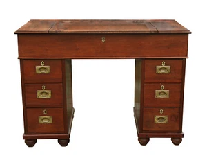 Teak Campaign Desk, 19th Century English - Picture 1 of 13