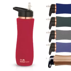 Copper Water Bottle with Sipper with Leak Proof For Ayurveda Health Benefit RED - Picture 1 of 10