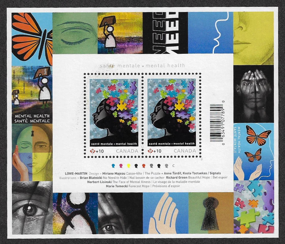 Canada Semi Postal Stamps — Souvenir Sheet — 2011, Mental Health #B17 — MNH - Image 1 of 1