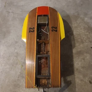 VINTAGE Hand Crafted 30" Nitro RC Boat Hull W/Driveline  - Picture 1 of 6