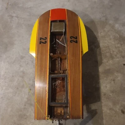VINTAGE Hand Crafted 30" Nitro RC Boat Hull W/Driveline  - Image 1 of 4