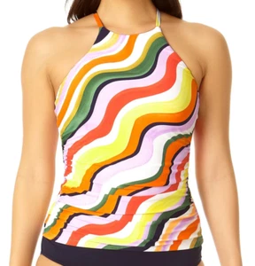 Anne Cole Women's Multicolor High-Neck Strappy-Back Tankini Top Size Large NWT - Picture 1 of 10