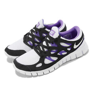 Nike Free Run 2 White Black Action Grape Men Running Sports Shoes 537732-103