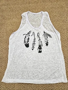 🕉 "Beautiful Ladies "Feather" Top / Singlet. One Size, Stretch, Light. 🕉 - Imagen 1 de 4