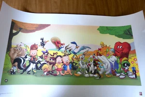 Warner Brothers Gang Animation Art Seriolithograph 32.5" x 18.5" With Paperwork - Picture 1 of 7