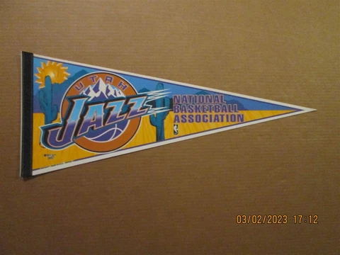 NBA Utah Jazz Vintage Circa 1990's Edition #3 Team Logo Basketball Pennant Cover
