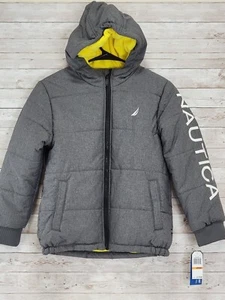 NWT Nautica Ski Jacket Boys Sm / 8 Grey Warm Water Resistance New Coat $110 Tag - Picture 1 of 16
