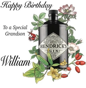 PERSONALISED BIRTHDAY GIN BIRTHDAY CARD Male/Female Cocktail - Picture 1 of 2