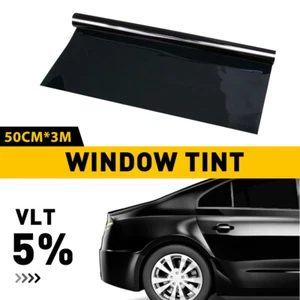 Uncut Window Tint 0.05 VLT Black Window Roll Film For 10Ft Car Anti Bathroom UV - Picture 1 of 12