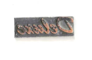 "DELUXE" In Script Writing Vintage *WOOD and COPPER PRINT BLOCK* - Picture 1 of 2