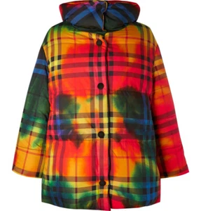 Neu mit Etikett Ausverkauft Burberry Oversized Karierte Baumwolle Daunenjacke Regenbogen IT 48 Medium - Bild 1 von 12