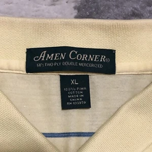Amen Corner Masters Shirt Herren Golf Polo 2-lagig Pima Baumwolle gestreift S/S XL gelb - Bild 1 von 9