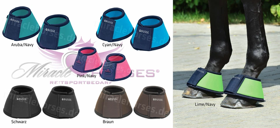 Busse Hufglocken Soft Basic Pink Limegrün Cyan Braun Schwarz S-XXL - Bild 1 von 1