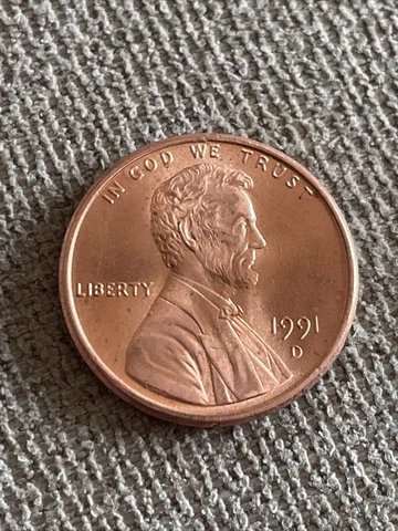 1991 D Lincoln Memorial Cent (Red)  TK735* Cover