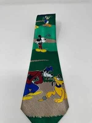 Walt Disney World Corbata Mickey Mouse Pluto Goofy Pato Donald Golf 56L x 3,75W Foto 1 de 4
