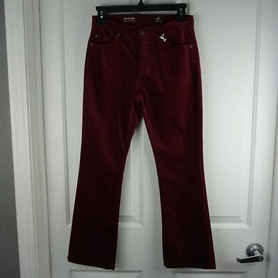 Pantalones de mezclilla para mujer AG The Jodi tiro alto ajustados acampanados de terciopelo grosella espinosa talla 25 Foto 1 de 4