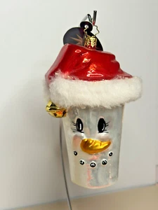 Christopher Radko JOE TO GO pupazzo di neve tazza caffè ornamento 1014109 - Foto 1 di 5