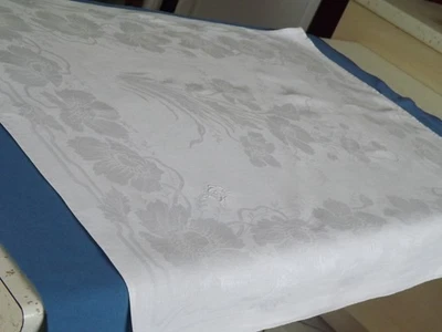 8 superbes serviettes de table, mono SC, en pur fil de lin, anciennes - Photo 1/4