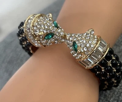 Brazalete con bisagras Black Panther/Cat Bling J16 Foto 1 de 4