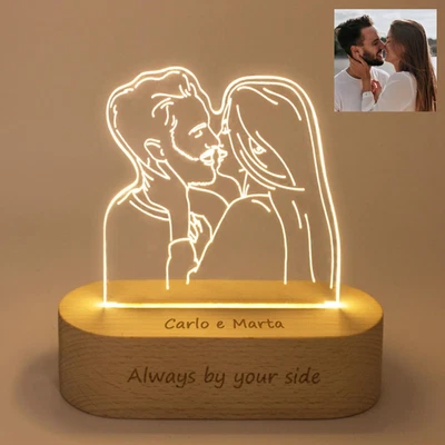 LAC Lampada Personalizzata Con Foto 3D - Luce LED Personalizzata Incisa Su Plexi - Immagine 1 di 4