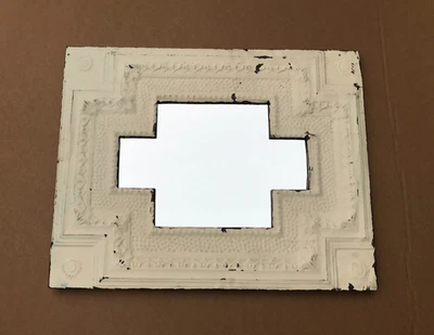 Винтажный декоративный спасенный оловянный потертый потертый металлический зеркальный потертый 23x29 старый 1719-25B - Изображение 1 из 4