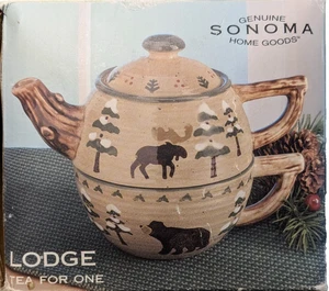 SONOMA HOME Lodge - Teiera e coperchio singoli con cabina tazza/albero/anatra/alca/orso - Foto 1 di 4