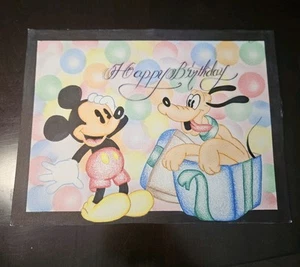 Original Hand Drawn "Mickey & Pluto HB" Prison Artwork 10x7.5" Crescent Stock - Picture 1 of 2