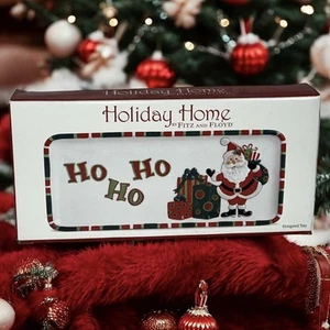 Fitz & Floyd Holiday Home "THAT’S A WRAP" Elongated Tray Santa Christmas 2394 - Picture 1 of 5