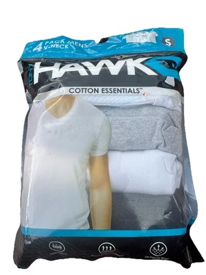 Paquete de 4 camisas esenciales de algodón con cuello en V Tony Hawk talla pequeña para hombre’s Foto 1 de 4