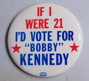 Robert F. Kennedy RFK 1968 campaign pin button political - Picture 1 of 2